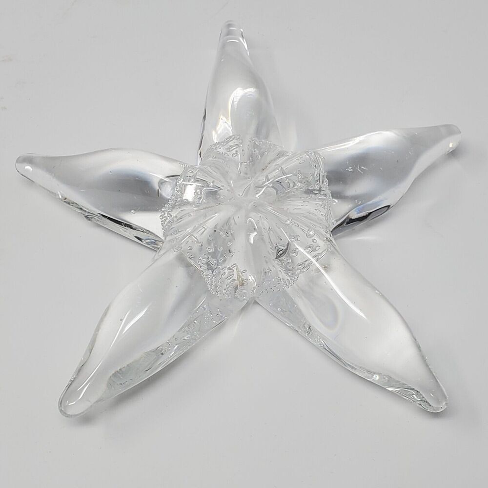 Vintage Crystal Glass Starfish Controlled Bubble Figurine Paperweight 6.5" - Picture 5 of 7